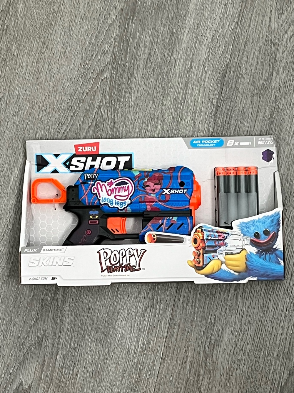 New ZURU XSHOT Skins Flux Poppy Playtime Gametime Blaster 8 Darts